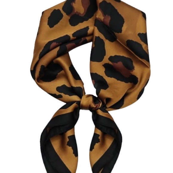 Brown and Black Leopard Print Scarf - Picture 7 of 7